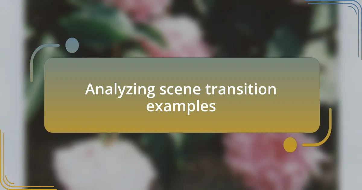 Analyzing scene transition examples