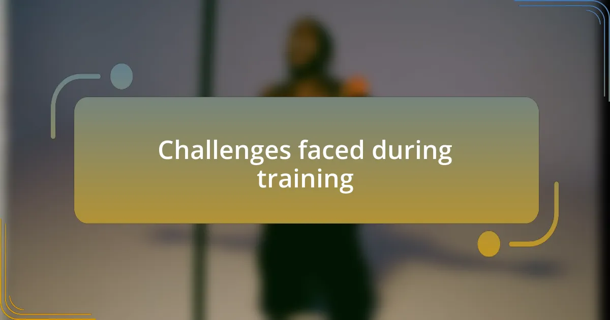 Challenges faced during training