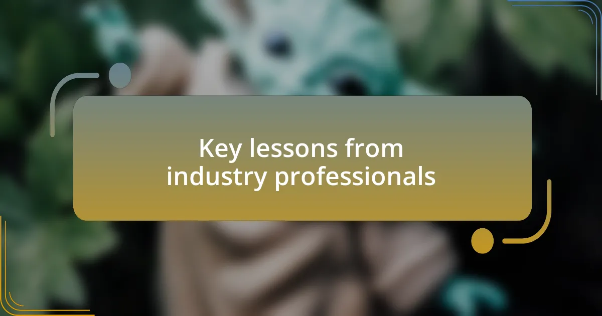 Key lessons from industry professionals