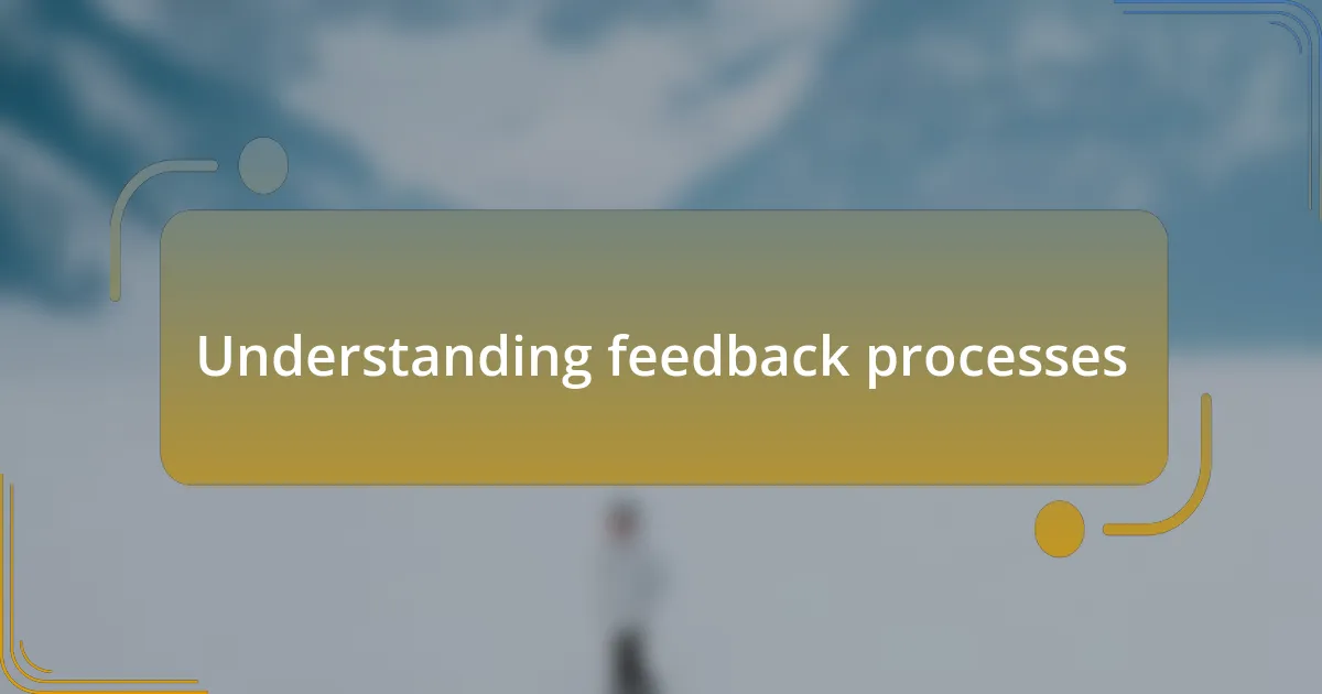 Understanding feedback processes